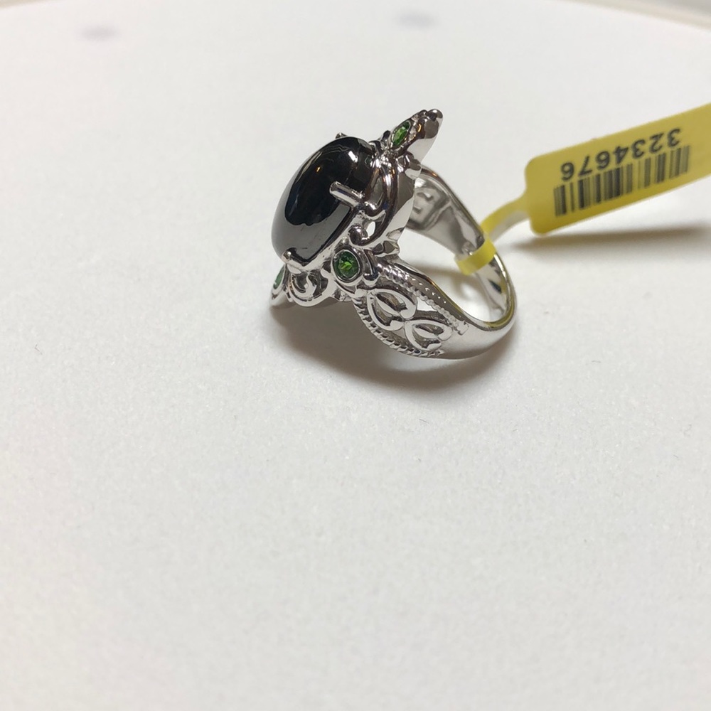 Shungite and Russian Diopside Ring - Picture 3 of 6